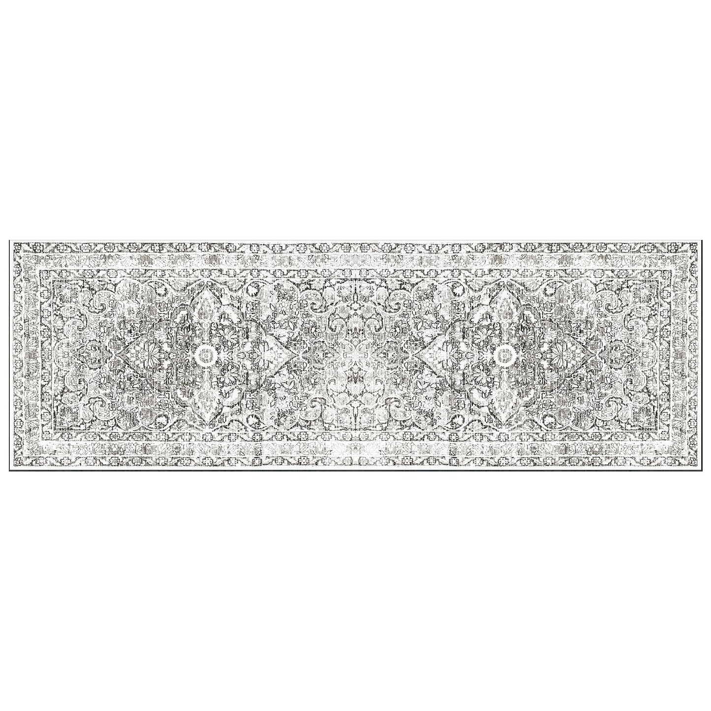 2x6 Hallway Runner Rug Washable : Vintage Soft Kitchen Laundry Runner Non Slip,Farmhouse Entryway Bathroom Distressed Floor Mat,Stain Resistant Bedroom Living Room Beside Carpet