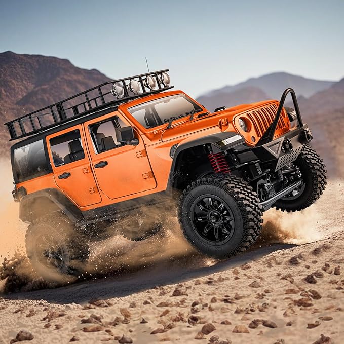 1/12 RC Crawler RTR MN-128 Off-Road Truck 4x4 RC Rock Crawler with 2.4G Remote Control RC Jeep Car Model for Adults Hobby Gifts (Orange)