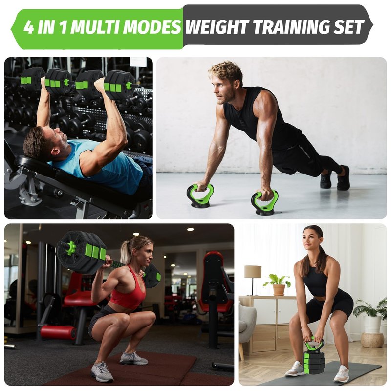 Adjustable Dumbbells, 44/66/88Lbs Free Weight Set with Connector, 4 In1 Weight Dumbbell Set Used As Kettlebells, Barbell, Push Up Stand, Fitness Exercise for Home Gym Suitable Men/Women