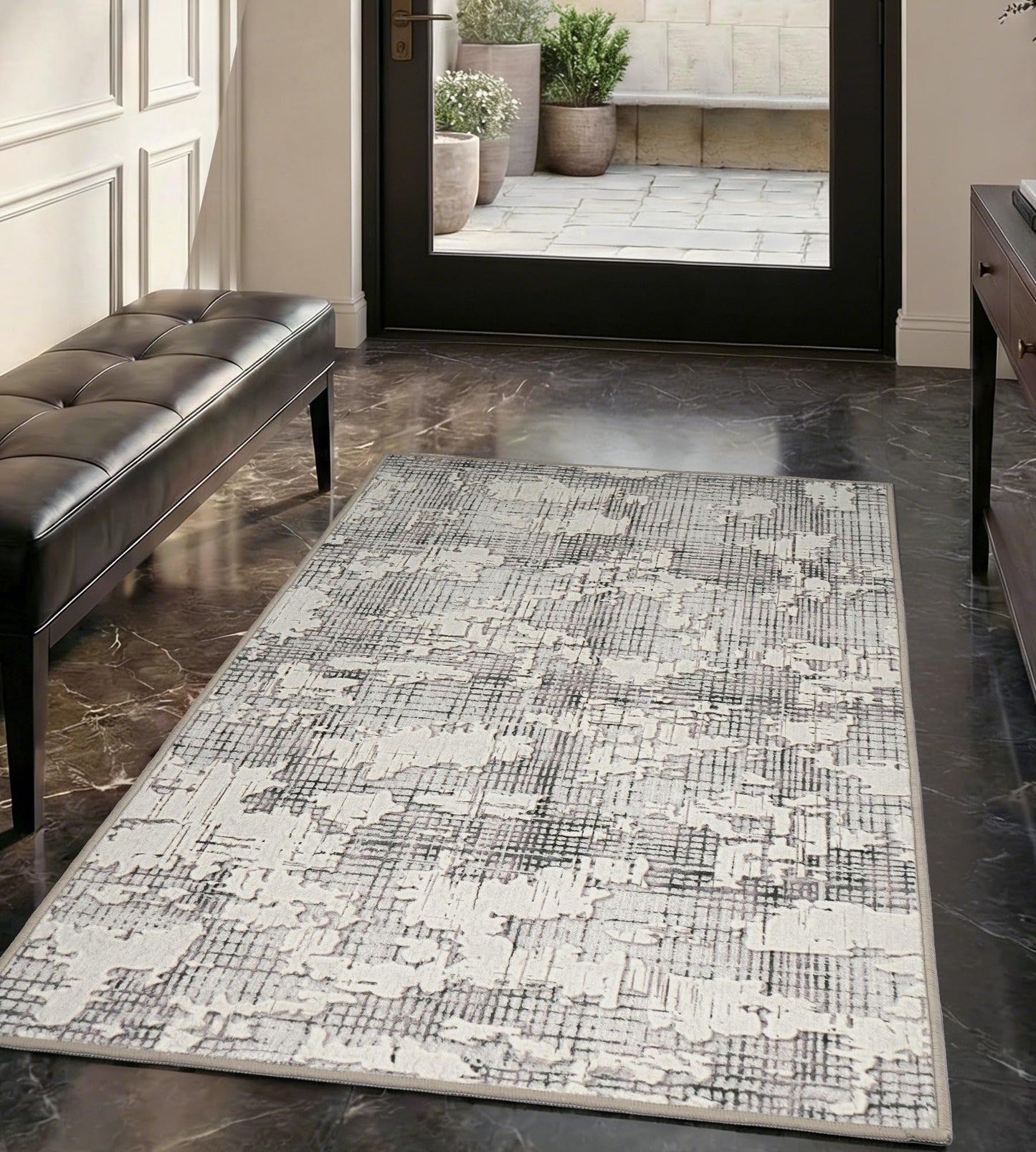 jxgzyy 2'2'' x 6' 400GSM Washable High Low Pile Carpet Runner Rug