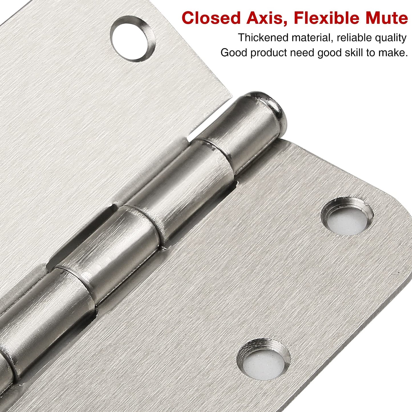 42 Pack Rounded Door Hinges Brushed Nickel 3.5 inch x 3-1/2", 5/8" Radius Heavy Duty Steel Iron 3 ½"Hinge for Doors, Interior Room,Outdoor Window,Constructition Hardware Kit Home Decor Essentials