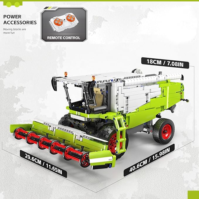 Mould King 17014 Wheat Harvester Building Block Set Tractor Toy Building Kit for Adults 14+ 1265 PCS Farm Truck Construction Vehicles Set