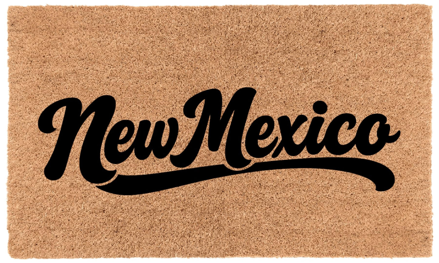 COCO MATS 'N MORE USA States Coir Doormat – Durable Natural Fiber Welcome Mat Outdoor for Every State Design, Stylish Front Door Mat, Heavy Duty Outdoor Doormat for Entryway| New Mexico| 16" x 24"