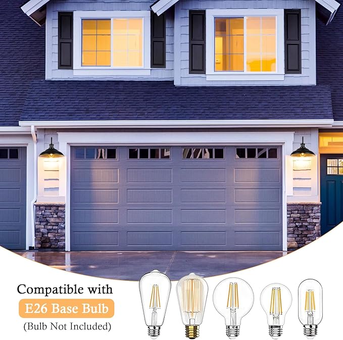 Outdoor Gooseneck Barn Light Fixture, 16 Inch Dome Large Wall Sconce Farmhouse Exterior Wall Mount Light for House Garage Patio Doorway