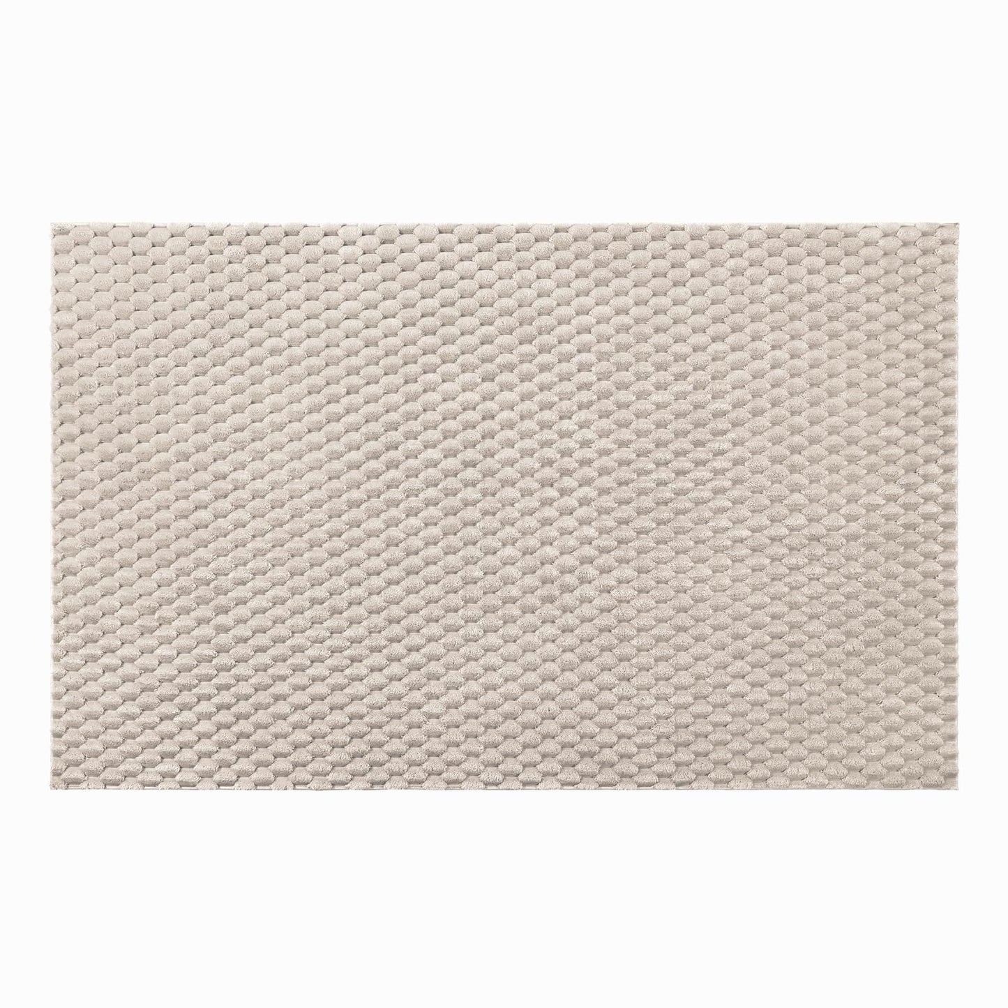 Vaukki 5x8 Area Rug for Living Room, Non Slip Washable 3D Bubble Living Room Rug, High Low Pile Hexagon Floor Mat for Bedroom, Modern Soft Fluffy Carpet for Dining Room, Office and Nursery, Beige