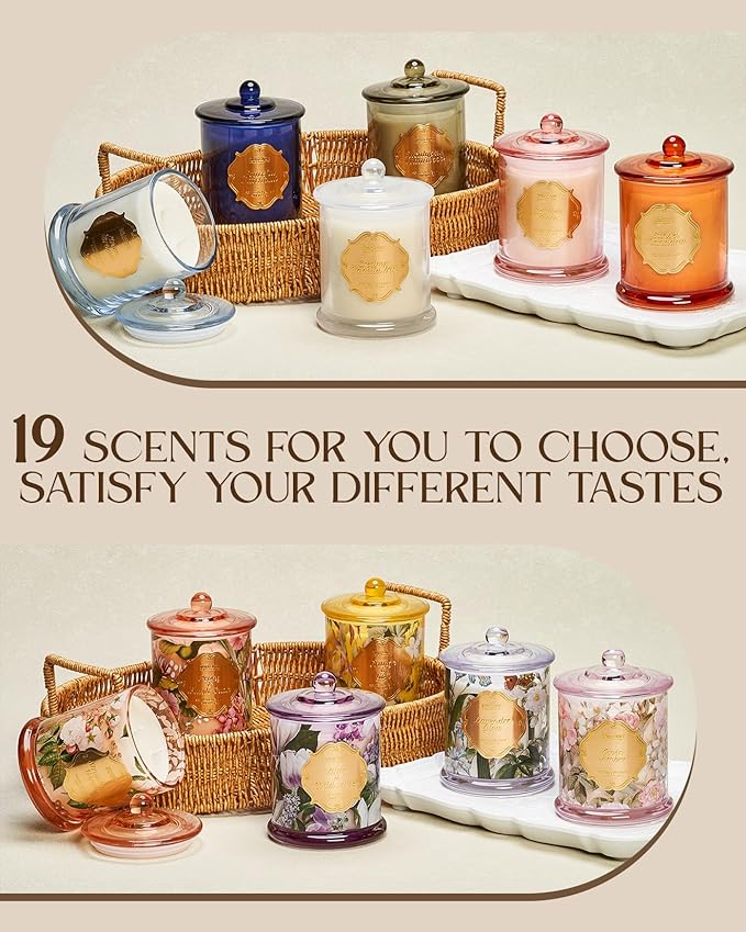 M&SENSE Citrus Candles for Home Scented, Natural Organic Soy Candle 12.7oz 75 Hour Long Lasting Slow Burning, Mandarin Fragrant Double Wick Jar Candle Fresh Smelling for Bathroom