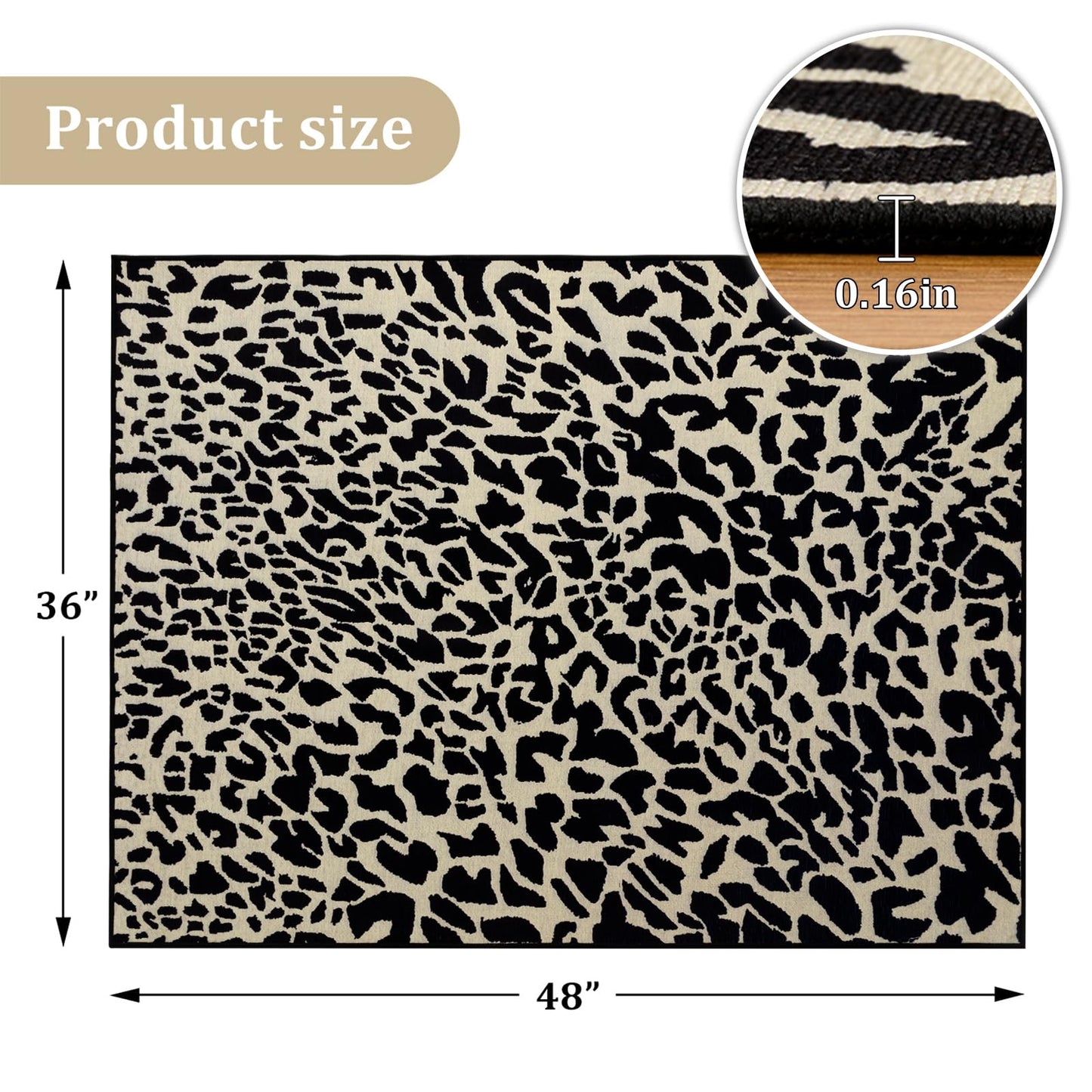 Office Chair Mat for Hardwood Floor, 48"x36" Easy Glide Computer Desk Mat Protector for Rolling Chair Under Desk Rug Nonslip Backing, Machine Wash, (Modern)