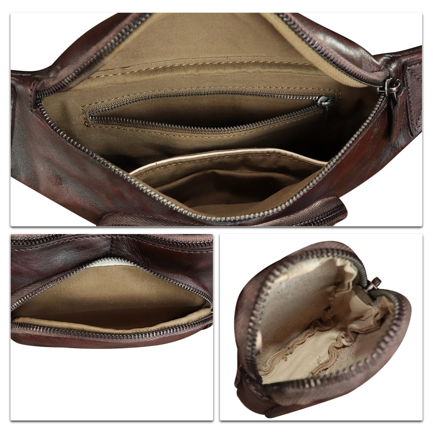 LRTO Genuine Leather Waist Bag Hip Bag Fanny Packs for Women and Men Real Leather Fanny Bag Sling Bag Crossbody Bags Chest Purses (Coffee), LRTO-77481