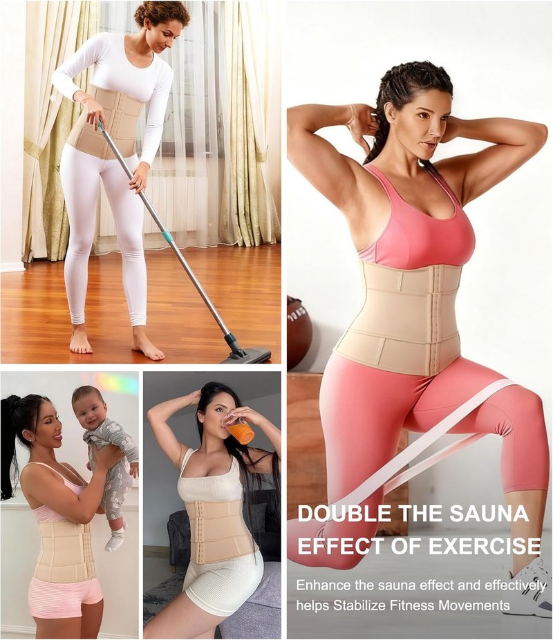 Waist Trainer for Women - Segmented Corset Shapewear & Sweat Trimmer | Adjustable Workout Belt