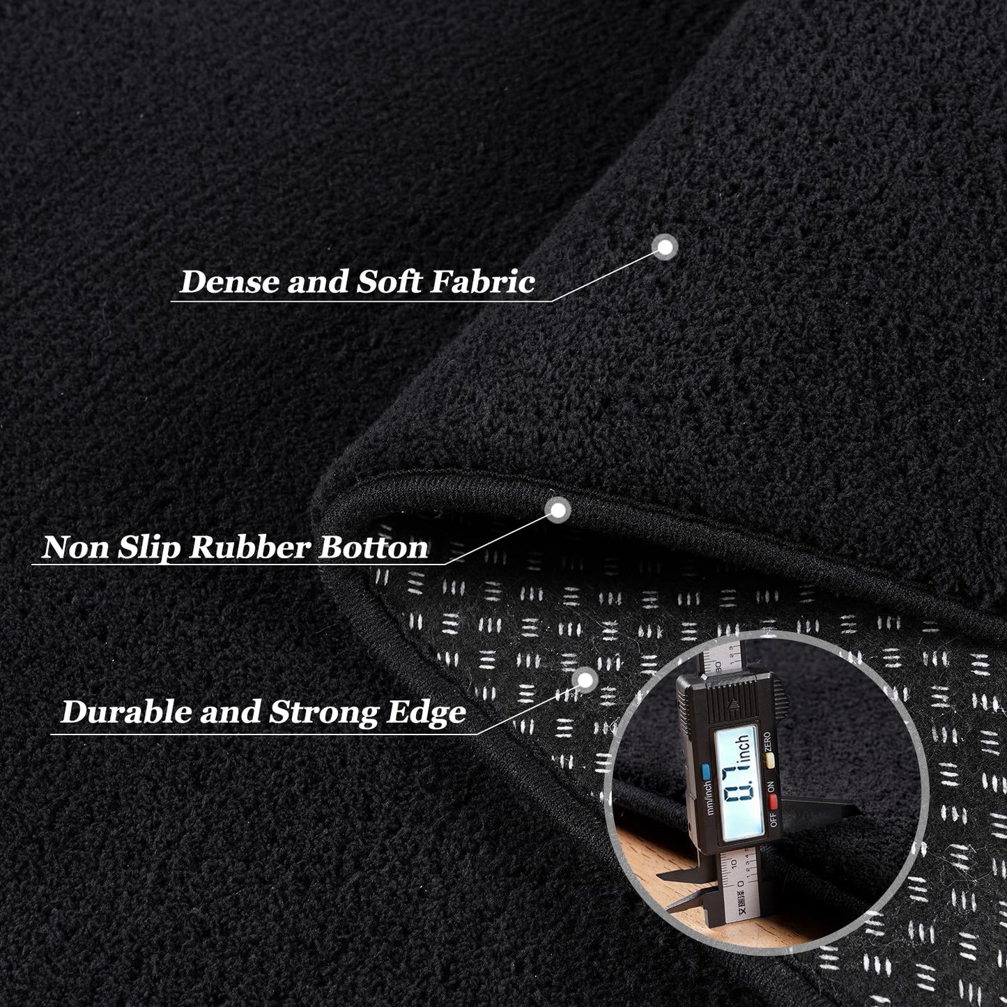 Black Large Area Rugs for Living Room Memory Foam Carpet Non-Slip Washable Rug Perfect Decor for Modern Home 4x6ft