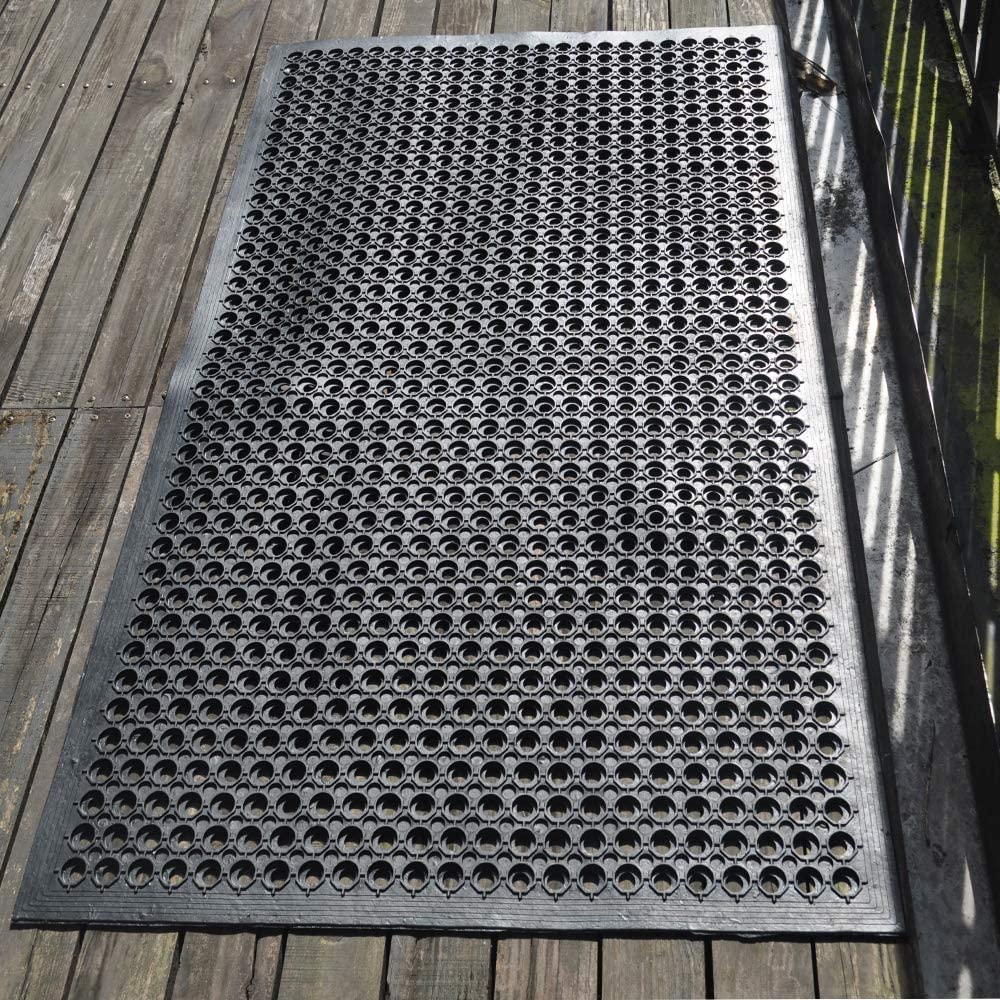 Uniboho Outdoor Rubber Floor Mats Anti Slip Commercial Resturant Kitchen Mat Rubber Drainage Mat 35x24 Inch Heavy Duty Door Mat for Garage Garden Indoor Outside Industral Pool Entrance Bar Wet Area