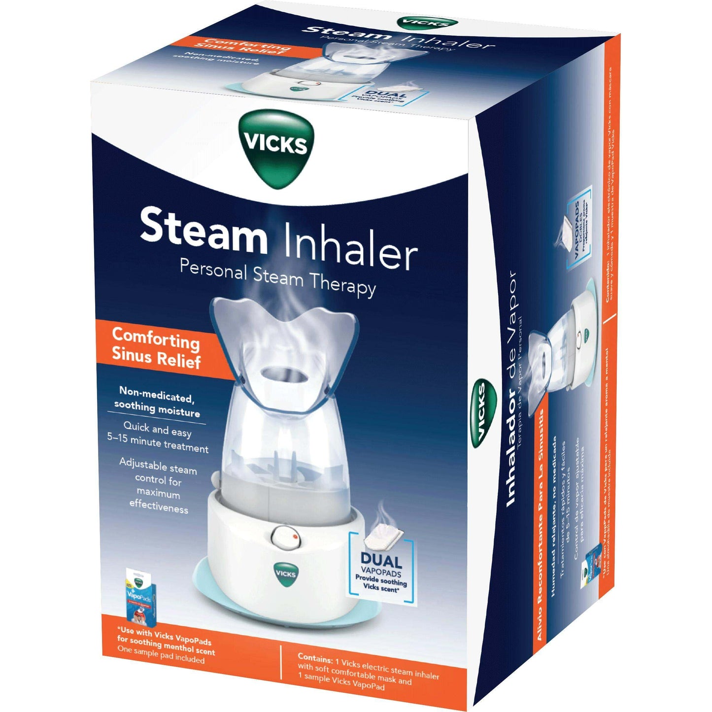 Vicks Personal Steam Inhaler for Targeted, Natural Steam Relief for Allergies, Congestion, Cough & Colds, and Sinus Irritation, Use with VapoPads - 1 Included