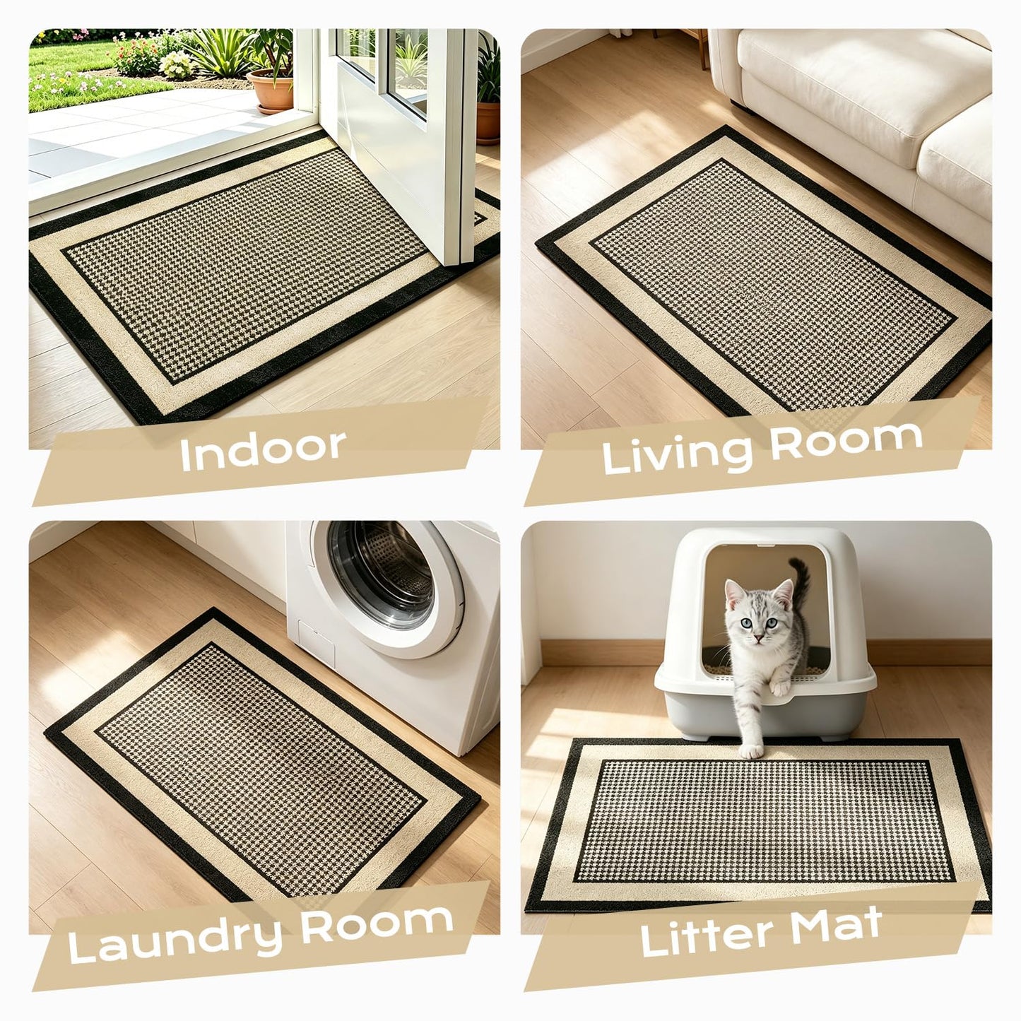 Dirt Trapper Mud Mat for Dog Muddy Paws, Non-Slip Washable Low Profile Doormat, Absorbent Stain Fade Resistant Quick Dry Entrance Mat for Indoor Outdoor Front Back Door Entryway Patio Porch(Mist)