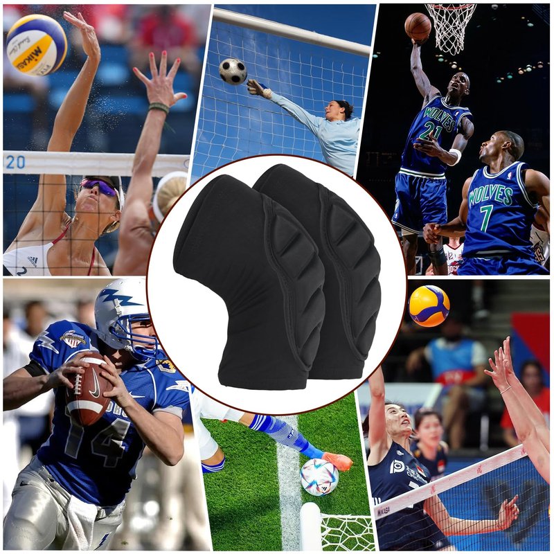 PISIQI Knee Pads Compression Leg Sleeve Knee Brace Sleeve Thickening Anti-Collision Sponge Thick EVA Foam Padding for Basketball, Football & Volleyball Hiking Wrestling Protector Gear (Black, X-Large)