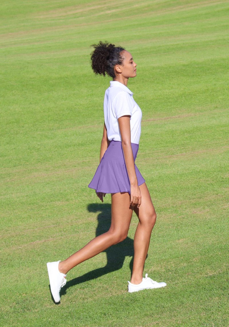 SANTINY Pleated Tennis Skirt for Women with 4 Pockets Women's High Waisted Athletic Golf Skorts Skirts for Running (Lavender_M)
