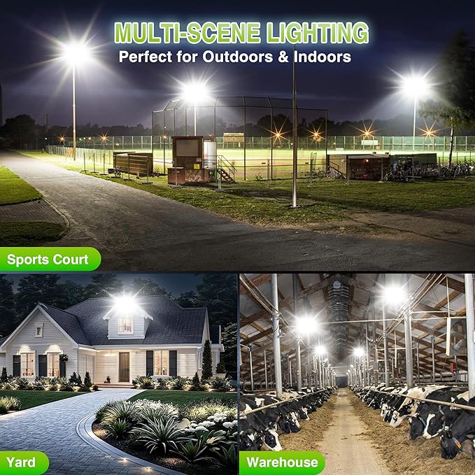 STASUN 150W LED Flood Light, Mini Series Outdoor Floodlight, 15000LM 6000K Daylight White, IP66 Waterproof, 3 Adjustable Heads, LED Exterior Flood Lights for Backyard, Driveway, Garage, Patio, Porch