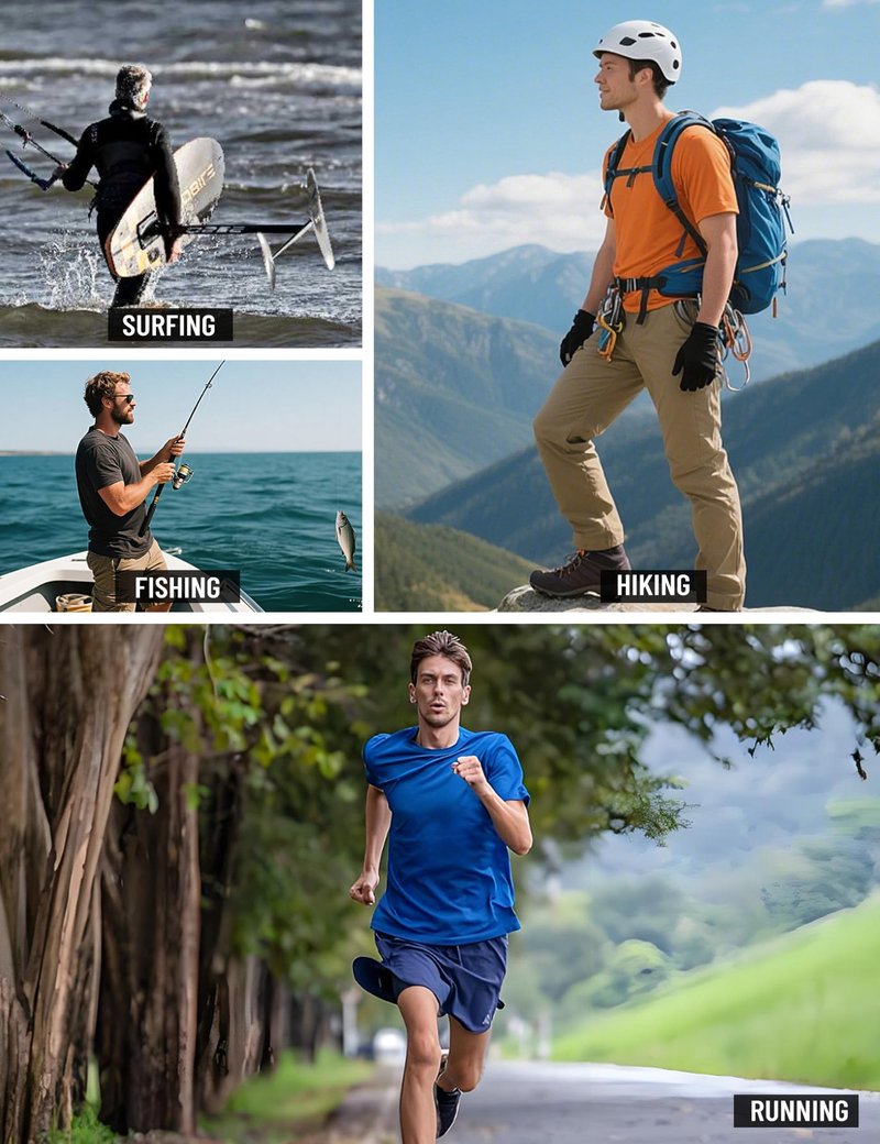 TACVASEN Men's Swim Shirt UPF 50+ Sun Protection Quick Dry SPF Rash Guard Outdoor Beach Fishing T Shirts Black,L