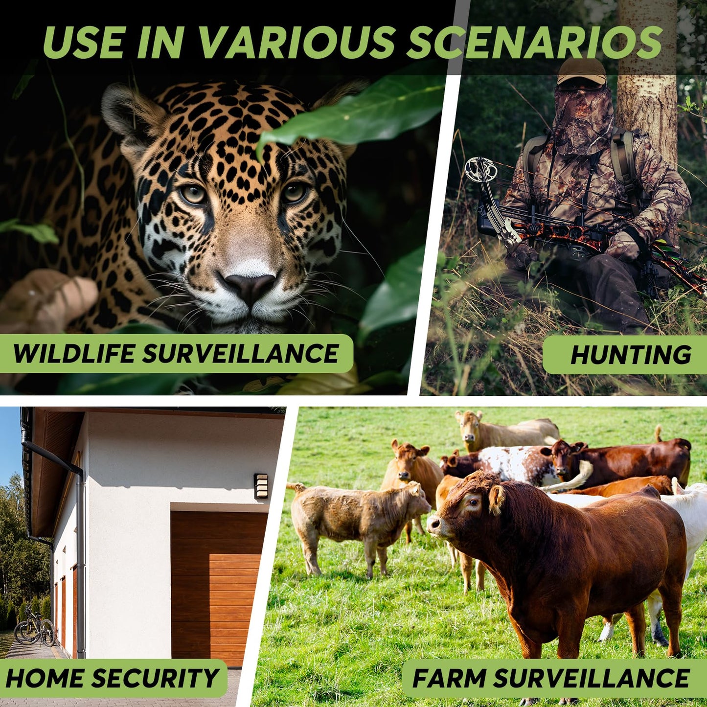 WOSPORTS Solar WiFi Trail Camera with 7800mAh Built-in Battery, 48MP Game Camera for 24/7 Wildlife Security, 0.1s Trigger, IP66 Waterproof Wildlife Cameras with 8 AA Batteries & 64GB SD Card