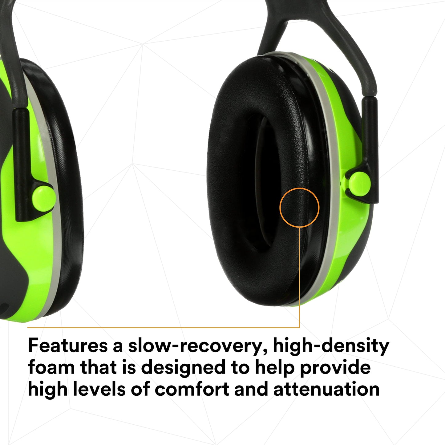 3M PELTOR Hearing Protection Earmuffs, X Series X4A, Over the Head Headband, NRR 27 dB, Pack of 1, Construction, Manufacturing, Electrical, Assembly, Sanding, Black/Green