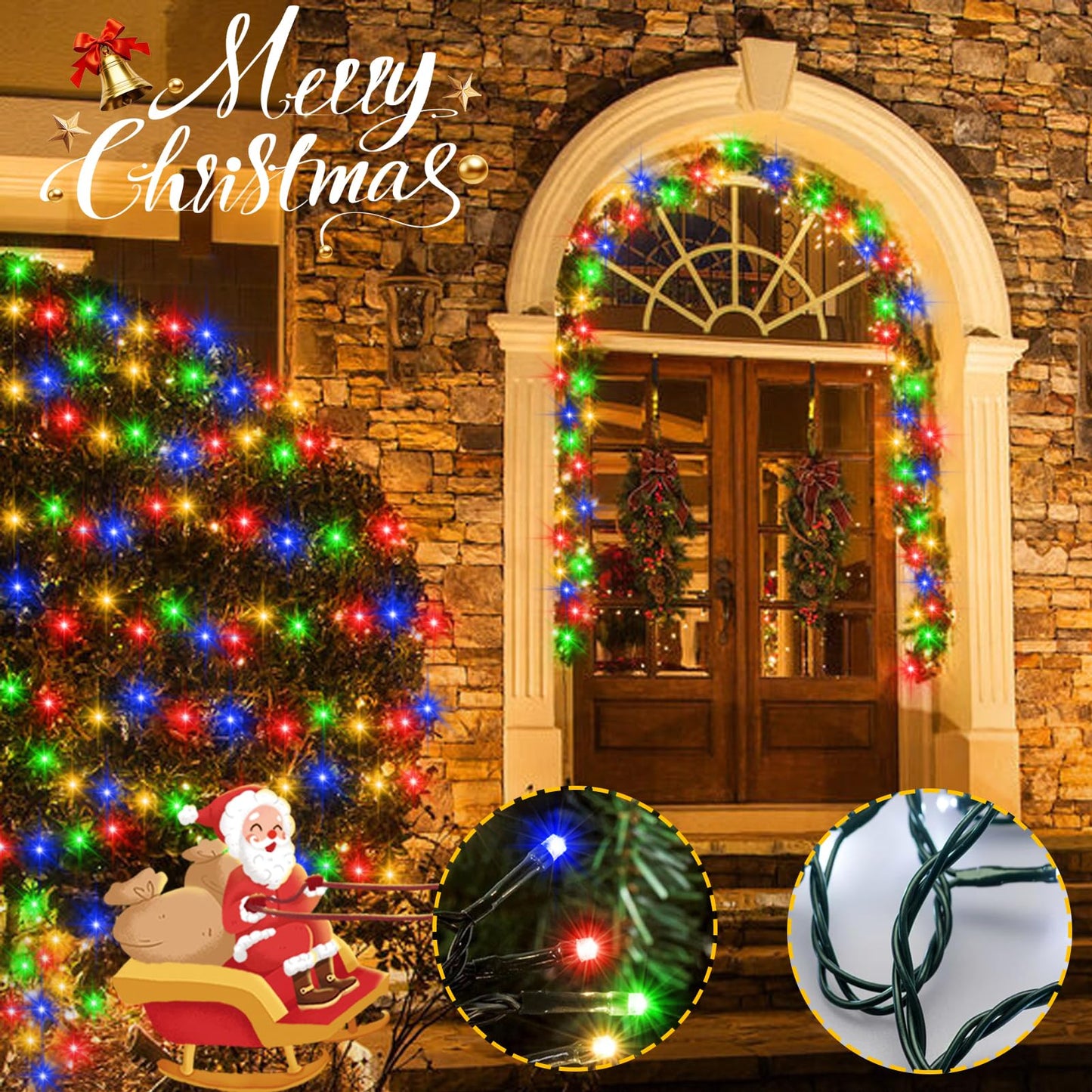 DBFAIRY 2Pack String Lights Battery Operated with Remote for Xmas,Multicolor 16.4ft