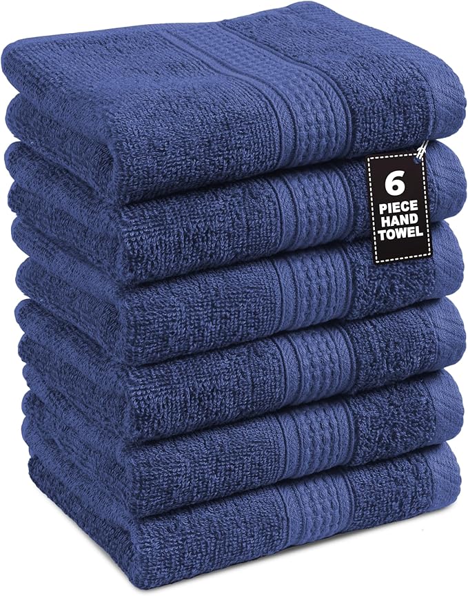LANE LINEN Hand Towels for Bathroom Set, 6 Piece 100% Cotton Super Absorbent