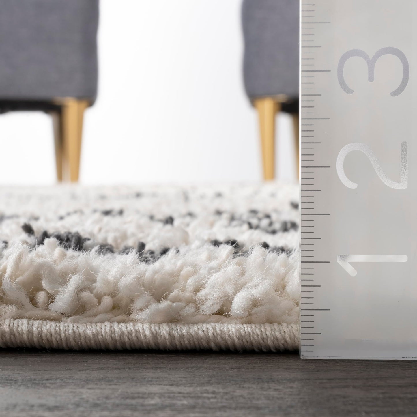 Nuloom Mackie Off-White/Charcoal, 6'7" x 9', Moroccan, Shag, Tassel, Soft and Cozy, High Traffic, Stain Resistant, Easy Clean, Durable Area Rug for Bedroom, Living Room, Dining, Den, Foyer, Entryway