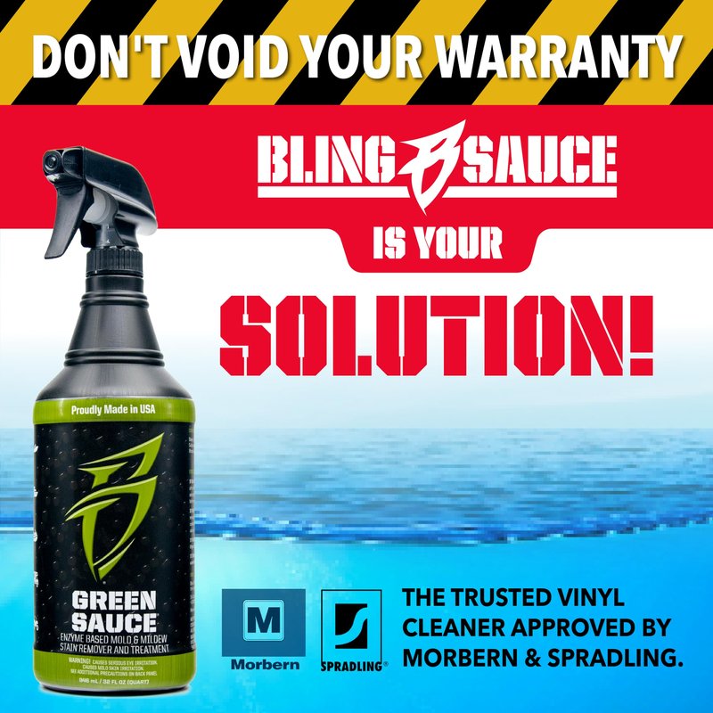 Boat Bling Green Sauce Enzyme-Based Stain Remover for Boat Interiors and Exterior, 32 oz.