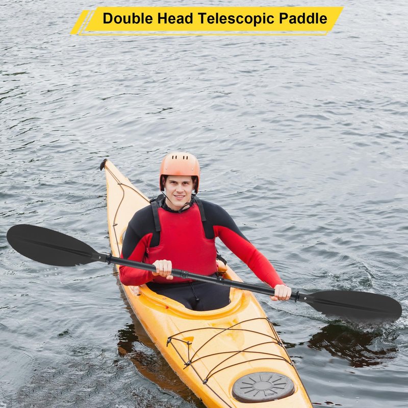 Frebuta Kayak Paddle for Adults,70 to 96in Paddle Board Paddles Telescopic Frosted Pipe Shaft Kayaking Boating Canoeing with 1 Free Paddle Leash Double Oar Float Paddle Sturdy Durable Extendable