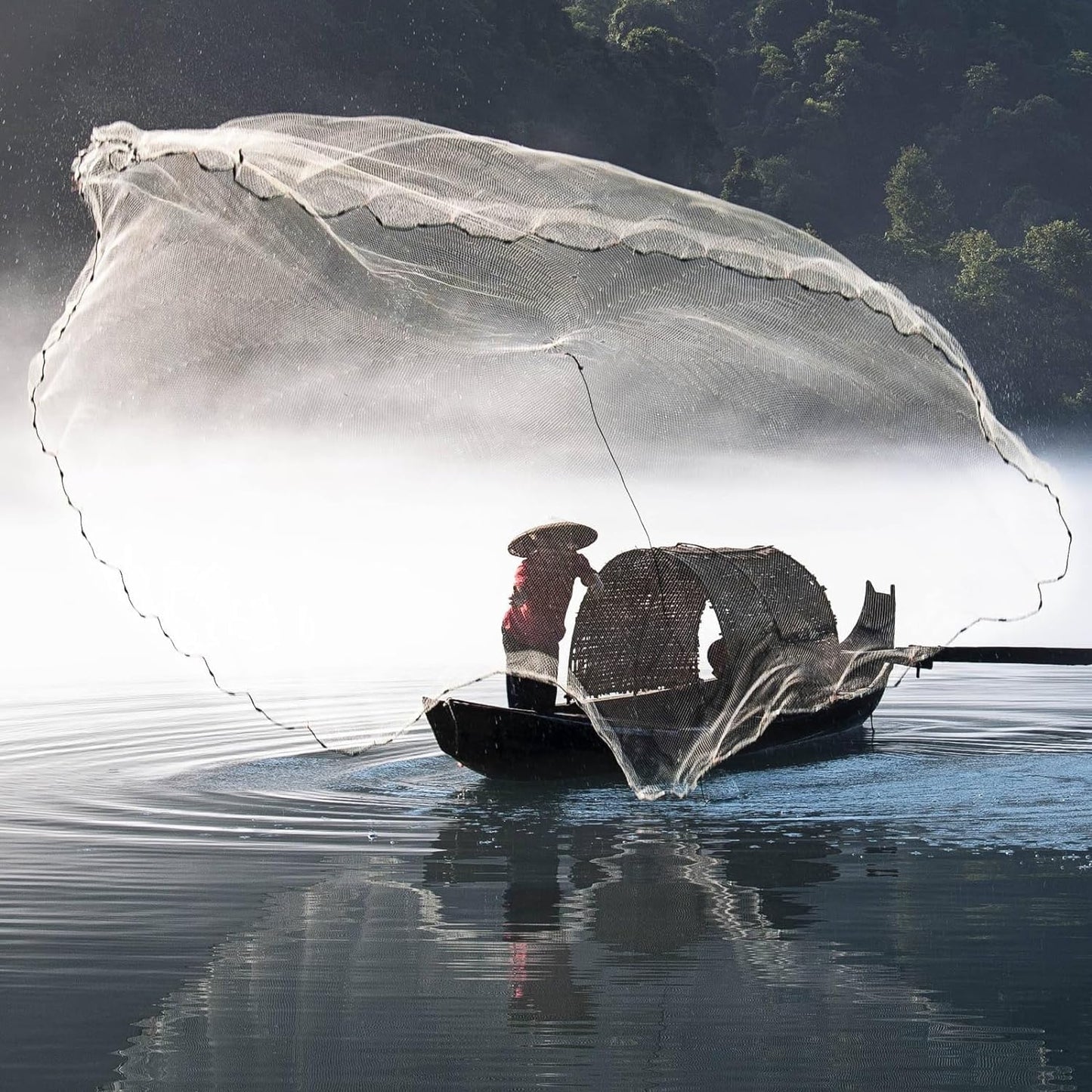 Lawaia Cast Net Cast Nets for Fishing Hand Throw Bait Nets 1/2 inch Mesh Freshwater Saltwater Fish Gear - Ideal for Shrimp, Fish & Fly Fishing with 3FT Radius