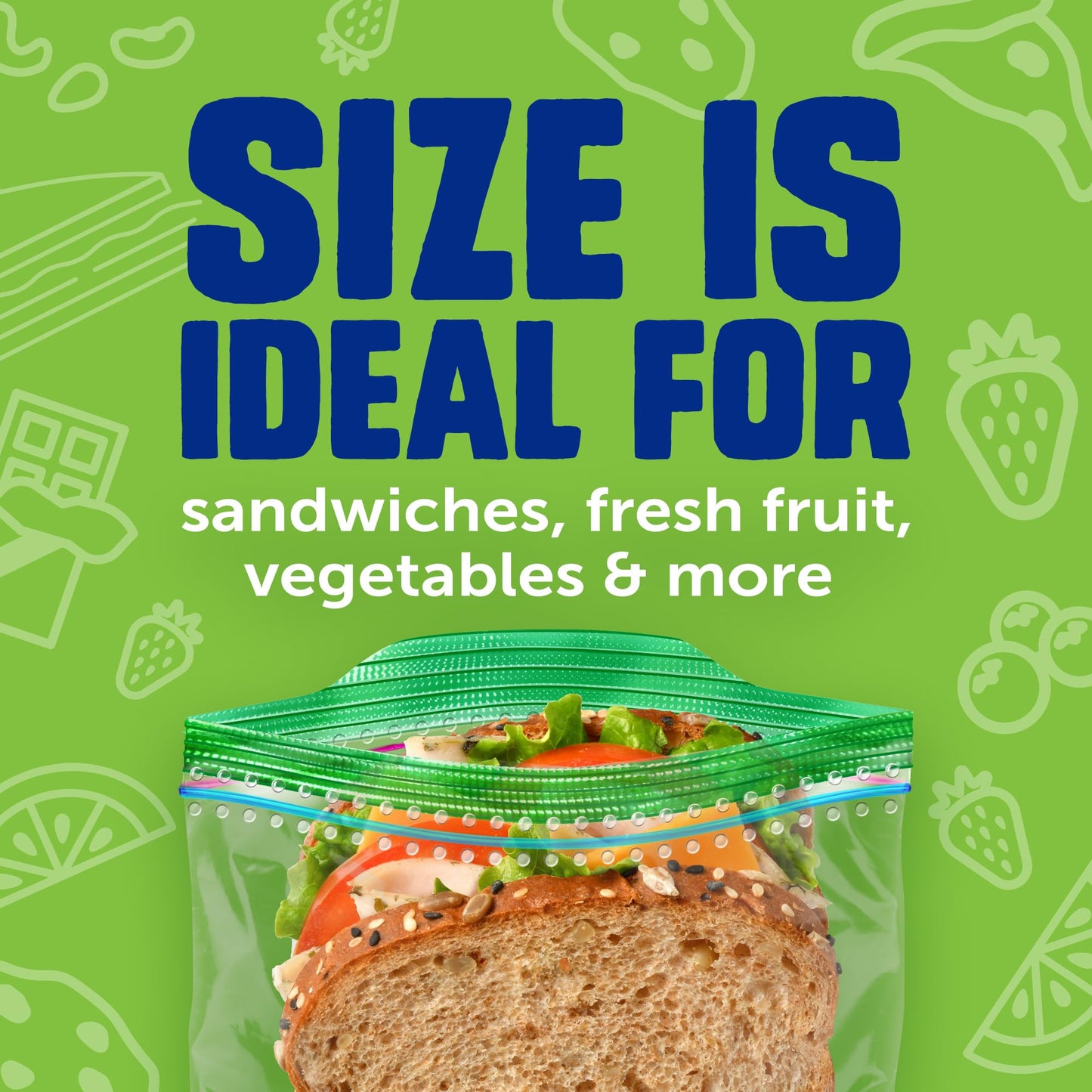 Ziploc 175 Count Sandwich and Snack Bags with EasyGuide Texture, Plastic Storage Bags with Grip 'n Seal Technology