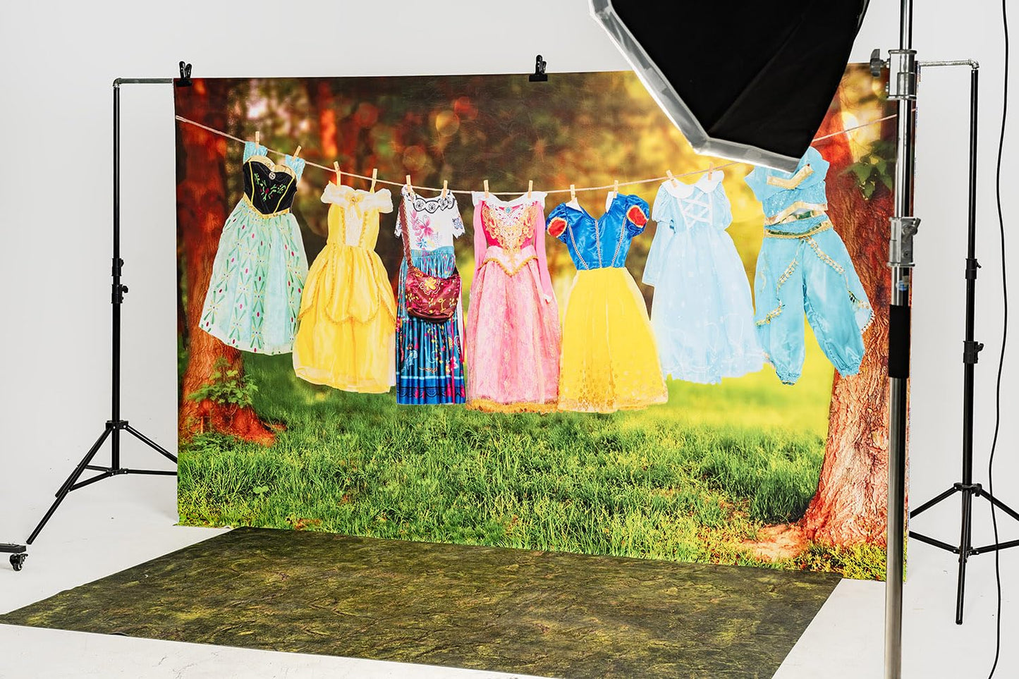 Kate Photography Floor Mats Rubber Floor Mat Green Grass Photo Backdrop Newborn Photography Props Anti-Slip Carpet for Photo Studio 5x4ft
