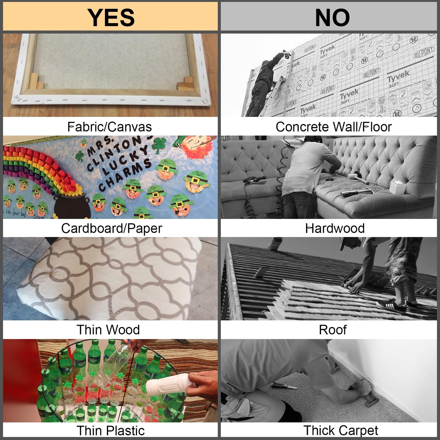 YEAHOME Electric Staple Gun, 2 in 1 Electric Light Duty Brad Nailer/Stapler, 3.7V Power Cordless Stapler Tacker with USB Charger Cable, 1000 Staples for Upholstery, Material Repair and Carpentry