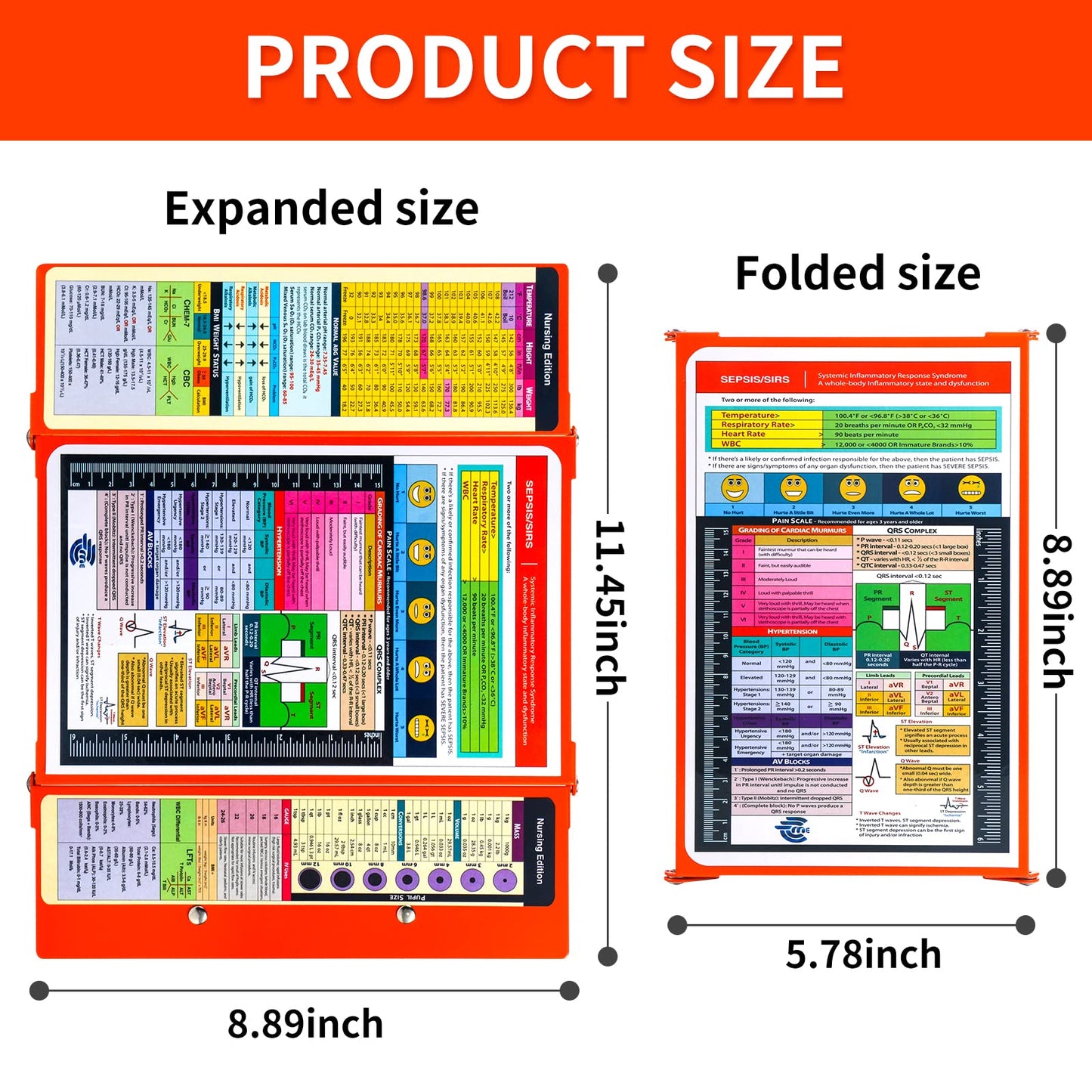 Nursing Clipboard with and Medical Edition Cheat Sheets 3 Layers Aluminum Foldable Nurse Clip Board Nursing Student Essentials - Foldable Clipboard Nursing Nursing School Essentials