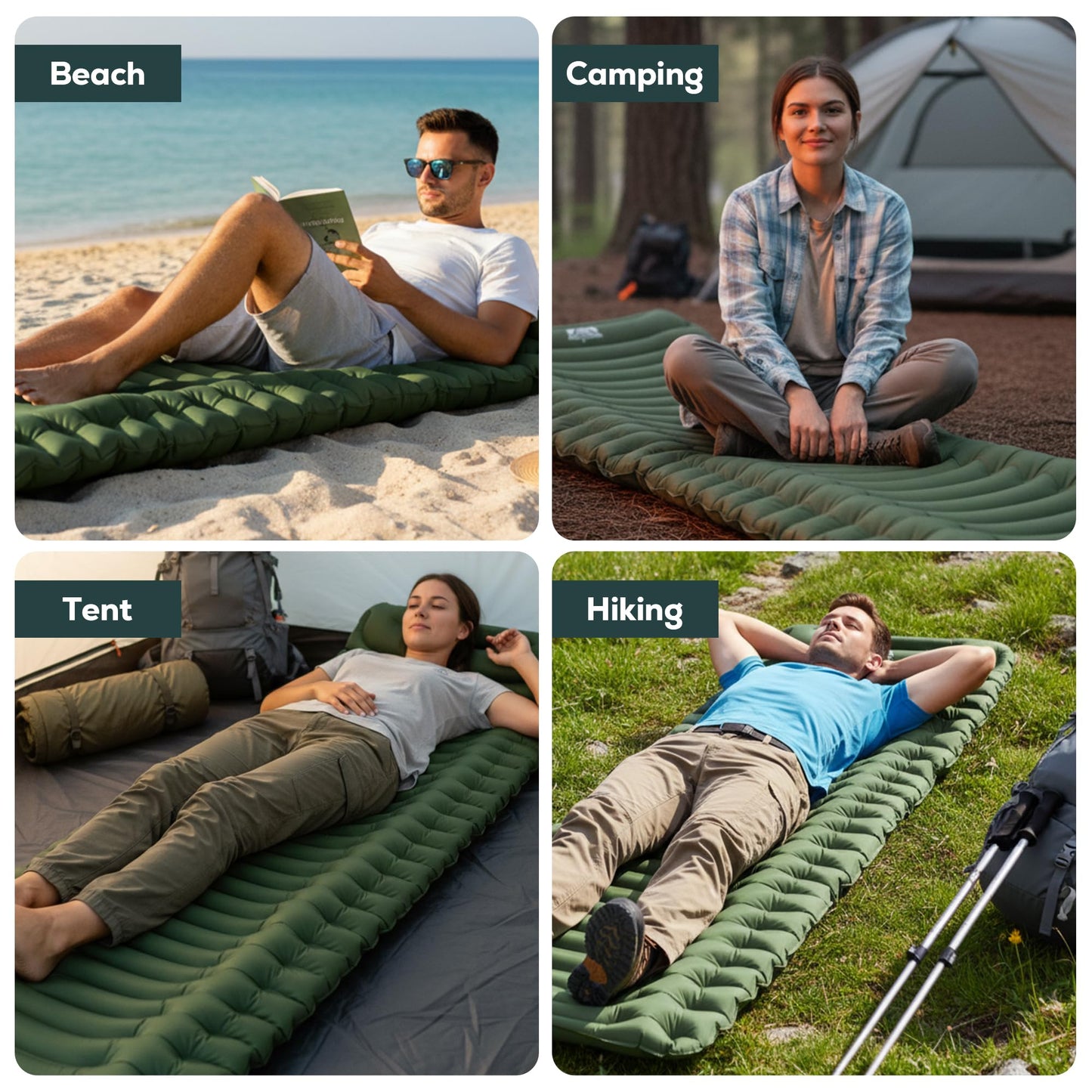 Gear Doctorsยฎ Ether 17.5oz Ultralight Camping Sleeping Pad โ Backpacking Air Mattress โ Camping Mattress Pad โ Compact Inflatable Sleeping Mat for Backpacking, Comfortable Outdoor Hiking, Tent, Travel
