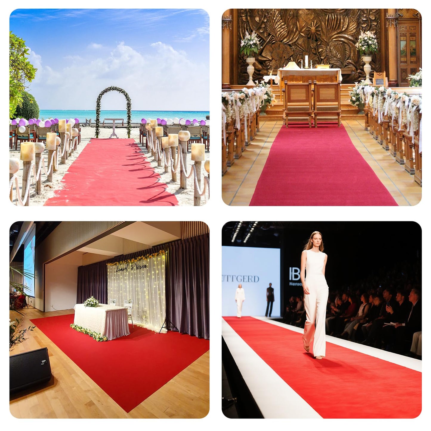 Red Carpet Runner Rug for Party and Event, Non-Slip TPR Rubber Backed Aisle Runway red Rug for Step, Proposal & Wedding Christmas Thanksgiving Decorations, Runway Rug for Prom(3 x 15ft, 450 GSM)