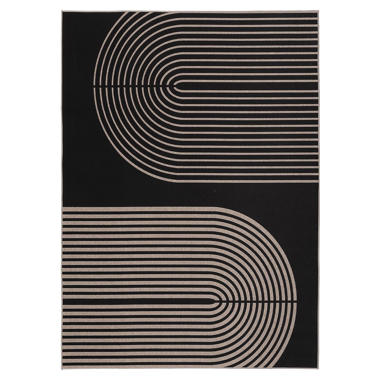 GarveeHome Modern Rainbow Easy Jute 4x6 Area Rug, Indoor Outdoor Reversible Low Pile, Non-Slip & Washable Carpet for Living Room, Bedroom, Kitchen, Sunroom