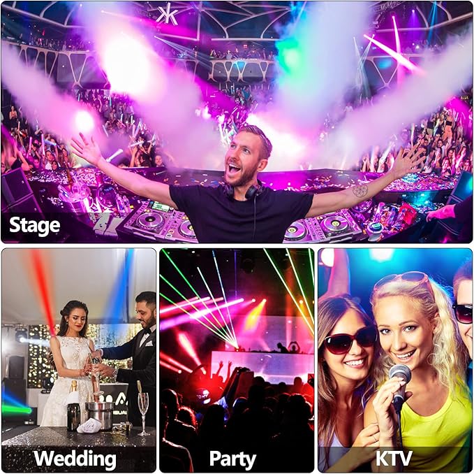 36 LED Par Lights, RGB Par Can Light Stage Lights, 10 Modes DJ Lights Stage Lighting Uplights with Sound Activated Remote Control & DMX Uplights for Events Wedding Party