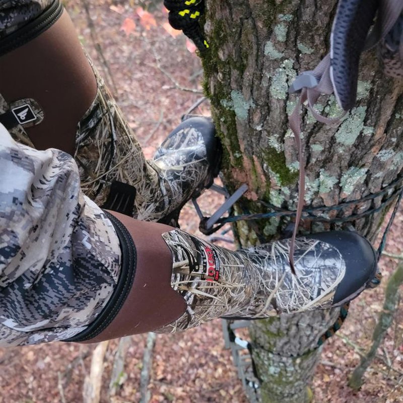 8 Fans Rubber Hunting Boots for Men, Waterproof Outdoor Boots, Insulated 1000G Thinsulate Warm, 5mm Neoprene Camo Boots, 17” Tall Shaft for Wet & Rough Terrain, Anti-Slip Sole for Hunting & Work