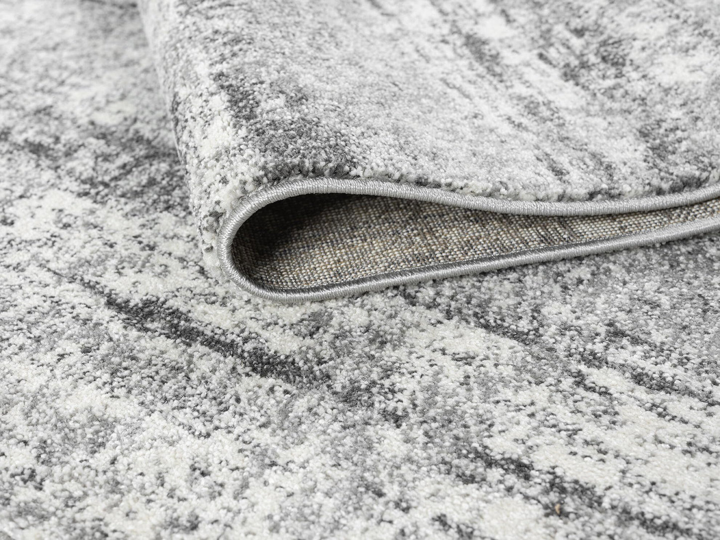 Keen Home Design Area Rugs - 63" Square Non-Shedding, Thick Pile Abstract Rugs for Kitchen, Living Room, Bedroom, Dining Room, Entryway - Size: 5'3" Square, Abstract Cream/Grey