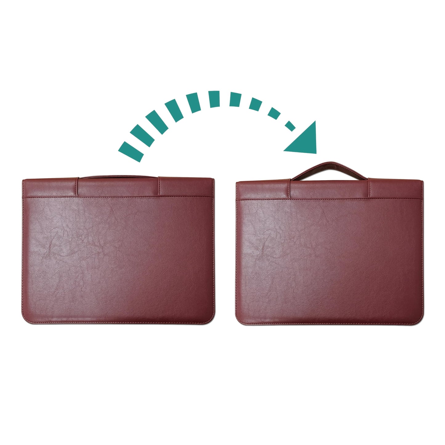 WEYEAH Faux Leather 3 Ring Portfolio Binder With Handle, Business Padfolio for Men & Women, Zippered Document Organizer for Home & Office Use, Including Clipboard, Notepad and Sheet Protectors (Brown)