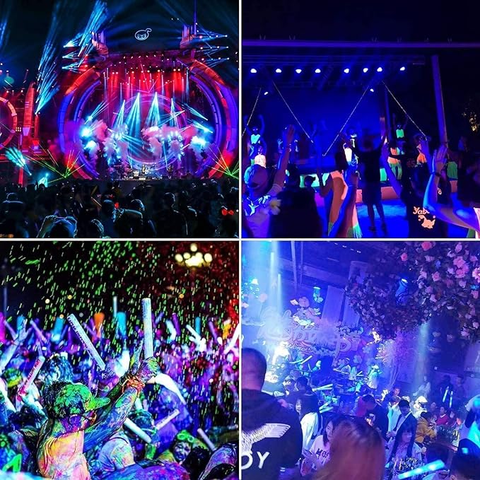 600W 2 Pack LED Black Light,395nm to 405nm LED UV Blacklight, IP66 Waterproof Black Flood Light Outdoor with Plug and SwitchNeon Glow for Glow Party, Halloween, Fluorescent Poster, Body Paint