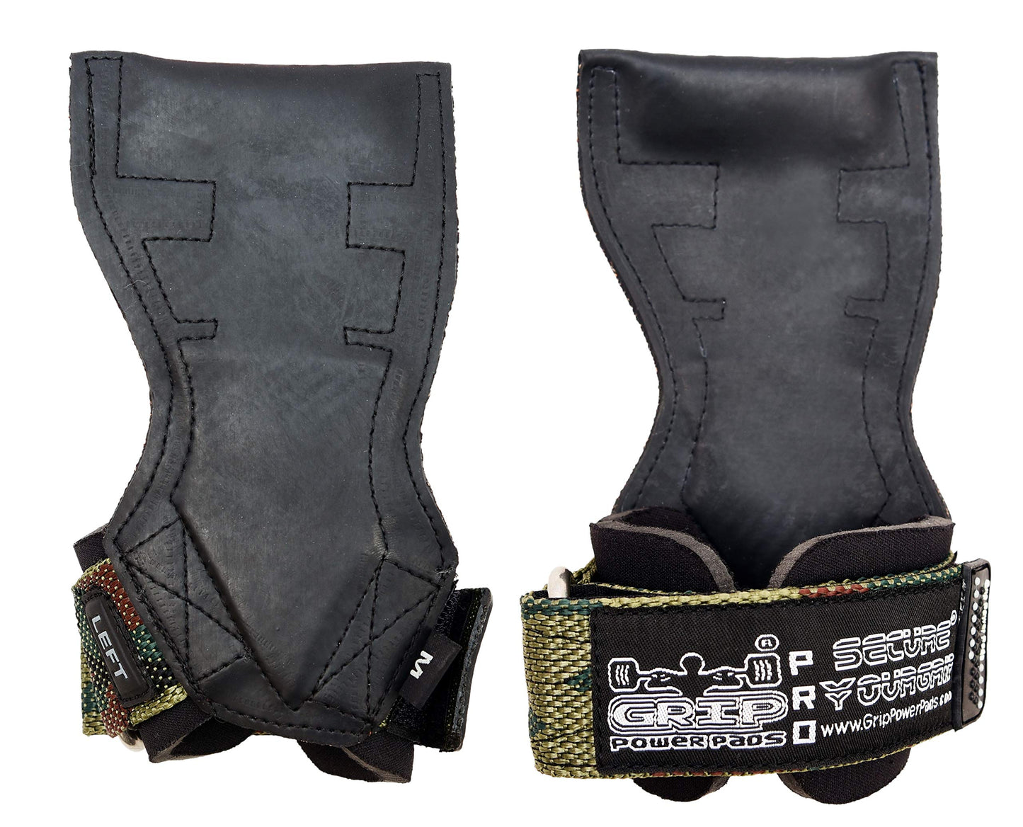 Lifting Grips PRO Weight Gloves Best Heavy Duty Straps Alternative to Power Hooks Deadlifts Adjustable Neoprene Padded Wrist Wrap (CamoBlckRber54, Small 5.0"-6.40" Wrist Size)