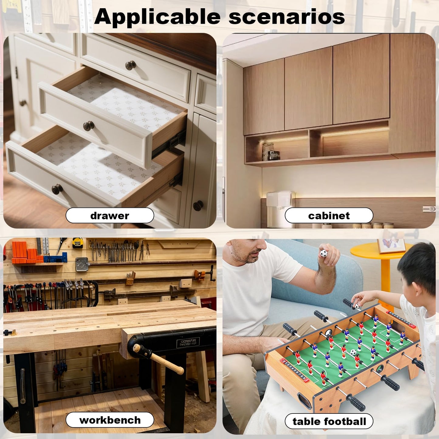 Anti-Slip Router Table Mat Non Slip Work Bench Top Mat - 24" x 36" Durable Non Slip Pad Tool Mats for Workshop Woodworking Router Cabinet Drawer Shelf Liner