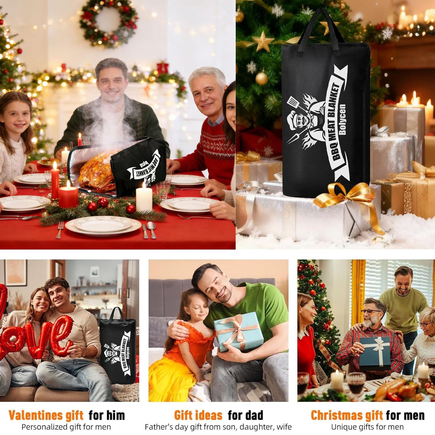 Upgraded BBQ Blanket for Resting Meat - Air Fryer Kitchen Camping Baking Party Essential -Smoker Accessories Brisket Blanket - Insulated Meat Resting Bag with Wide Mouth for Steak/ Pork Shoulder/ Turkey - Birthday Anniversary BBQ Accessories Grilling Gift