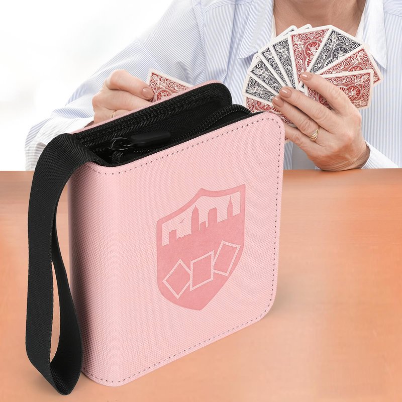 GERMUN Mini Card Binder 1 Pocket, 80 Pockets Trading Card Binder, Premium Small 2 Pocket Trading Card Collection Album Folder with 40 Sleeves Double Sided - Gifts for Kids (Pink)