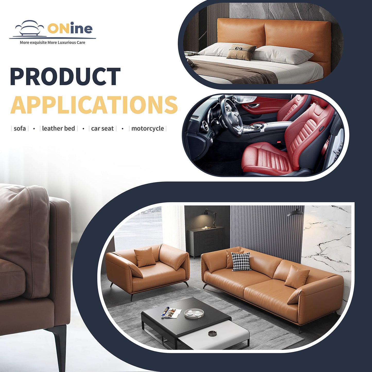 ONine Leather Repair Patch,Leather Repair Tape, 16 x 48 inches Leather Repair Patch for Furniture,Vinyl Repair kit,Leather Couch Patch,for Sofas, Furniture, car Seats(Black Brown)