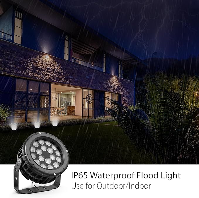72W RGBW LED Wall Washer Light, RGB+5700K CCT Dimmable Flood Light - Waterproof Outdoor/Indoor Color Changing Spotlight with Remote, 100-277V AC, Linkable for Landscape Lighting