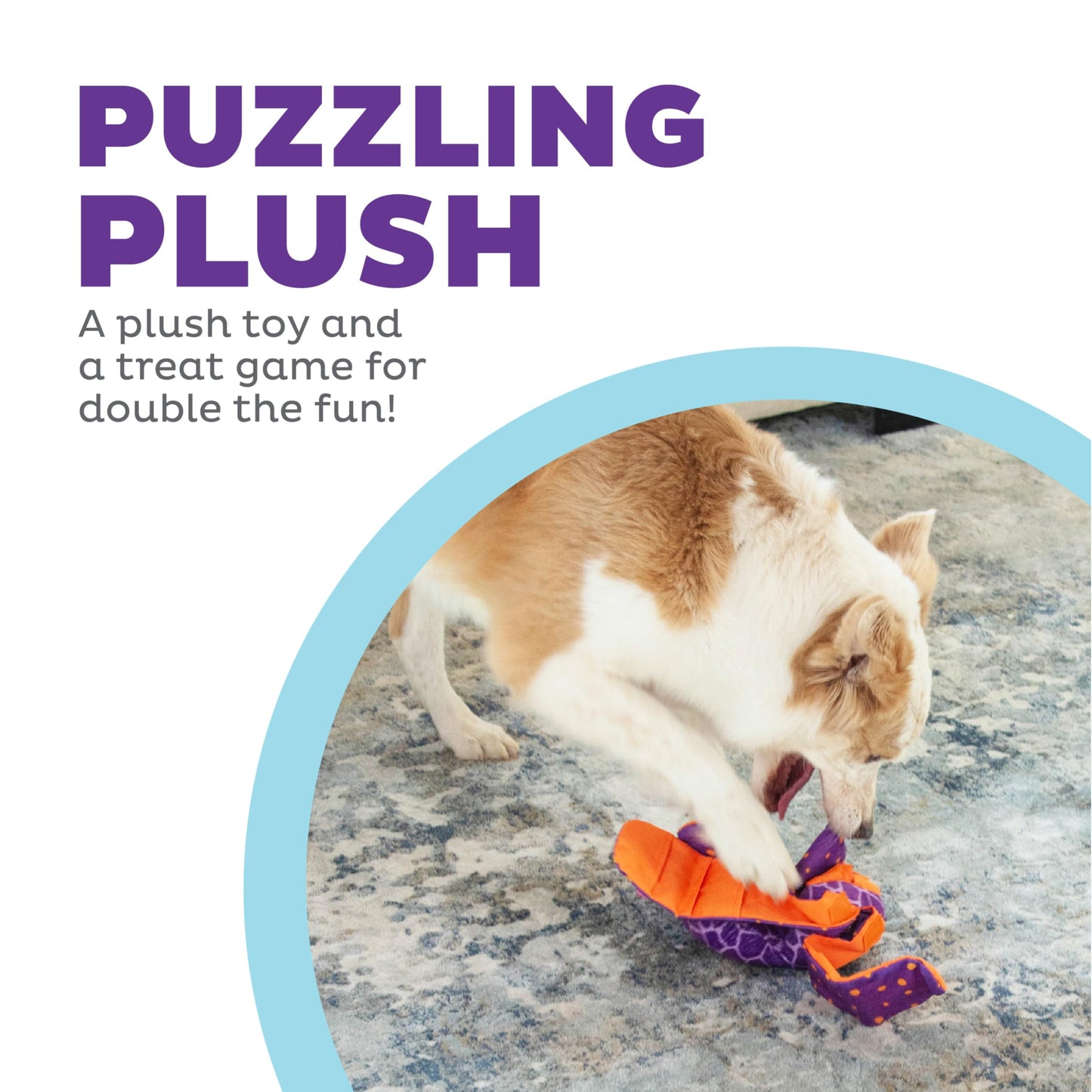 Outward Hound by Nina Ottosson Silly Legz Interactive Plush Dog Puzzle Dog Enrichment Toys, Plush, Floppy, Long, Giraffe, Purple