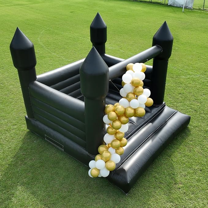 Black Bounce House for Kids Adults,(100% PVC) Inflatable Bounce House with 750W UL Blower,Halloween Bounce House Castle for Halloween,Weddings,Graduation Celebrations,Birthday Parties 13.5x11.5x10FT