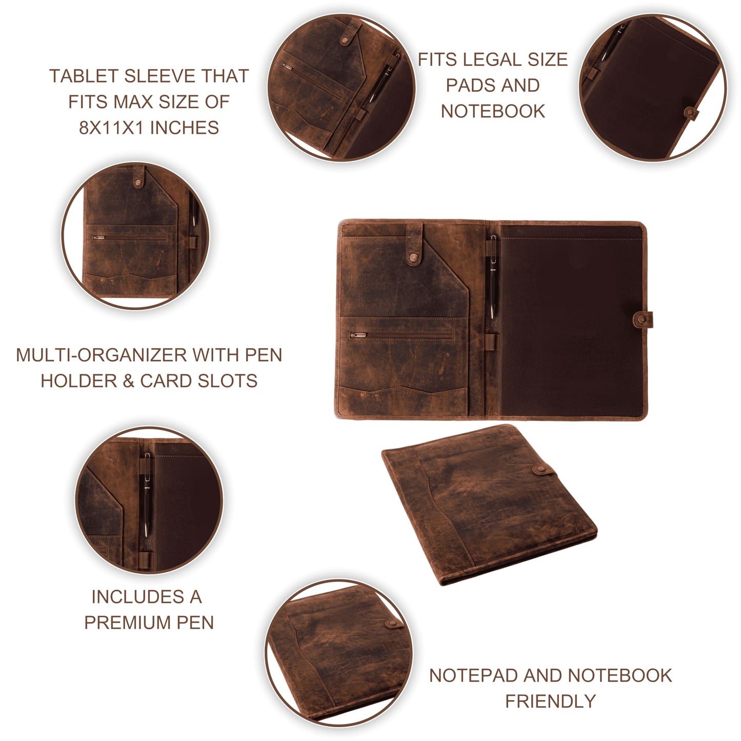 Leather Portfolio, Leather Binder with Pen, Leather Portfolio for Men and Women, Leather Padfolio, Leather Folder, Portfolio Binder, Business Portfolio Men and Women